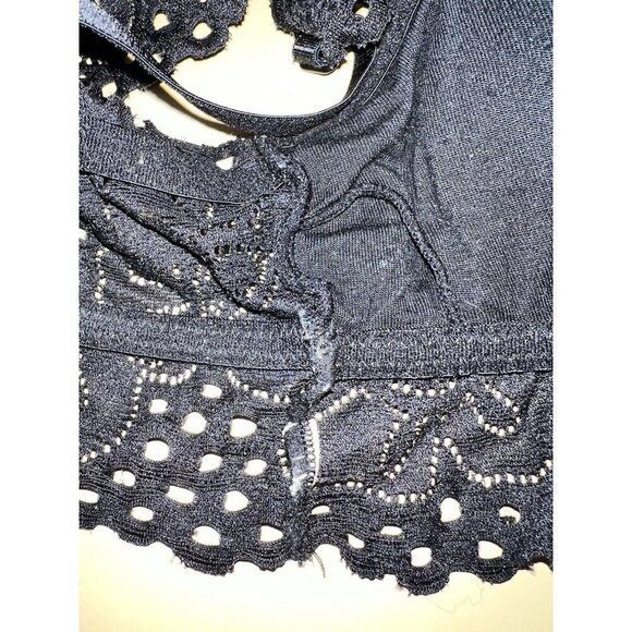 Live Love Dream Aeropostale Bra Women XS Black Lace Bralette Wireless Padded - Picture 13 of 16